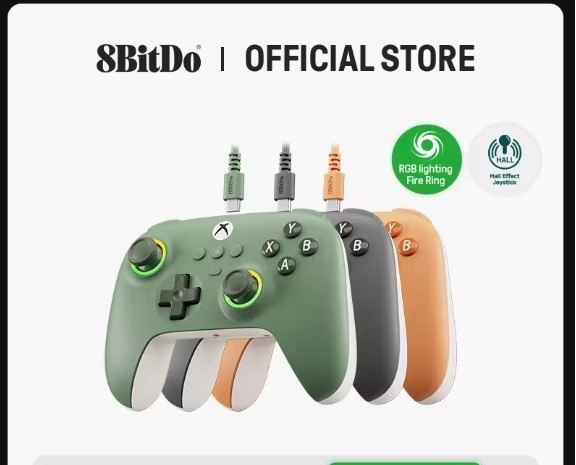Controle Licenciado 8BITDO Xbox Ultimate C XboxWindows Hall Effect Fire Ring  1 Mês Gamepass