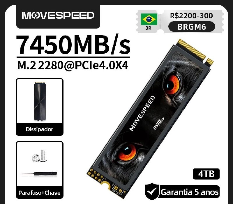 4TB SSD MOVESPEED NVMe 7450Mbps