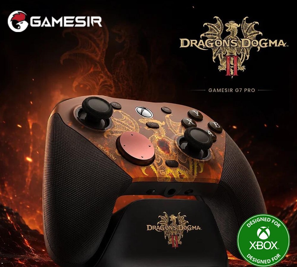 GameSir G7 Pro Dragons Dogma 2 Controle Oficial de Colaboração com Fio para Xbox Sem Fio para PC com Joysticks TMR e Gatilhos Hall