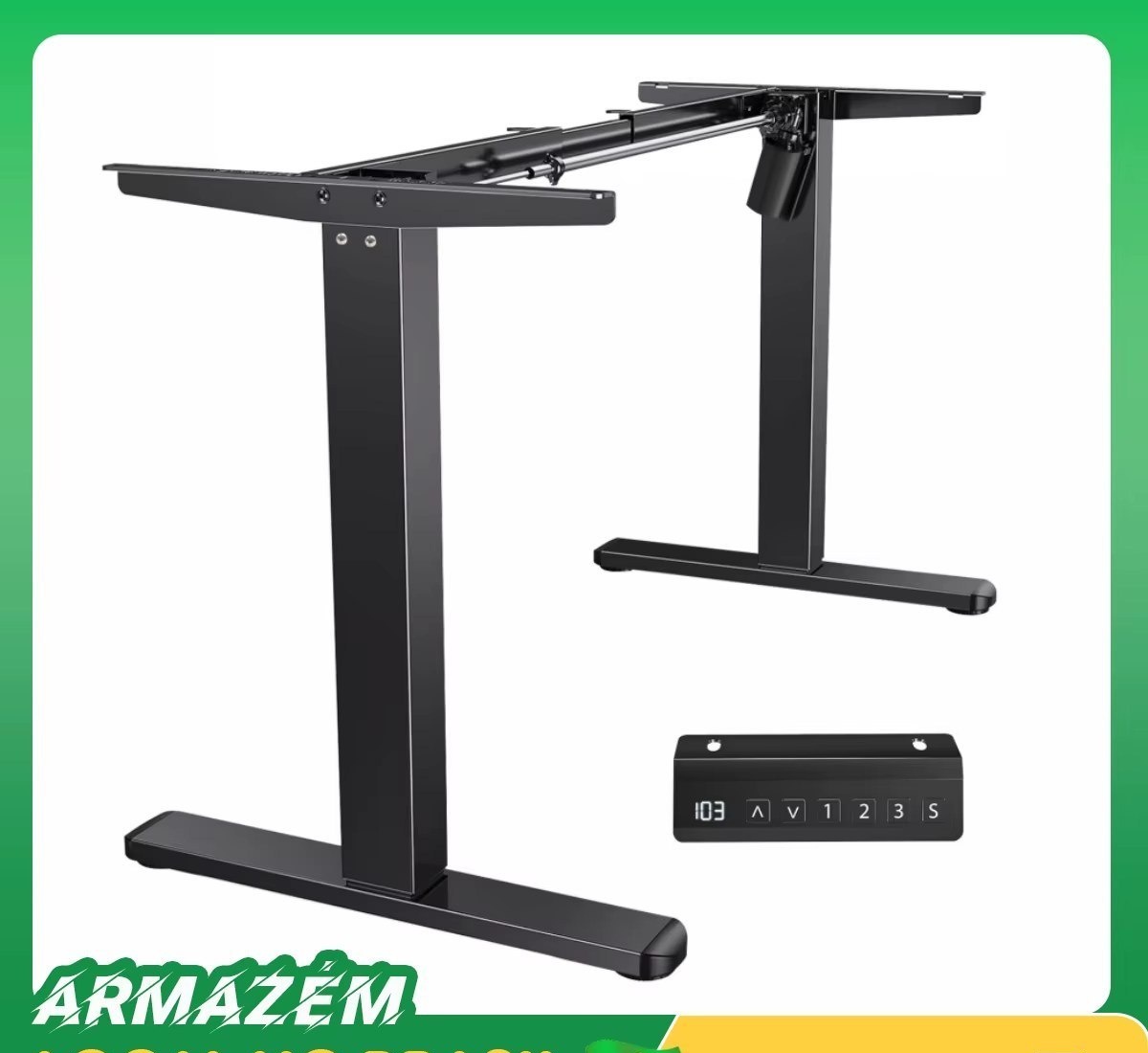 Estrutura de mesa com ajuste elétrico de altura, chega de trabalhar sentado
