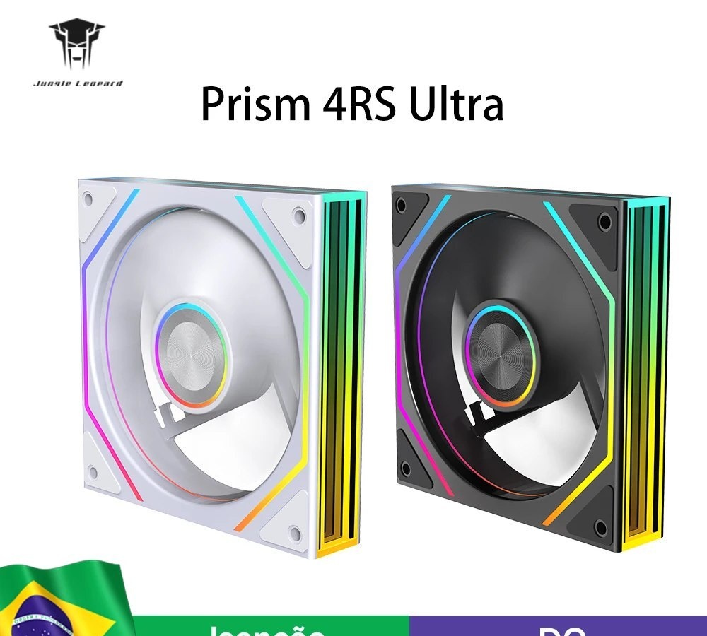 4x Ventoinha Jungle Leopard Prism 4RS Ultra 120mm ARGB Espelho Ilimitado 800-1850RPM