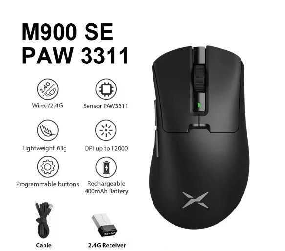 Mouse Sem Fio Delux M900SE Paw 3311