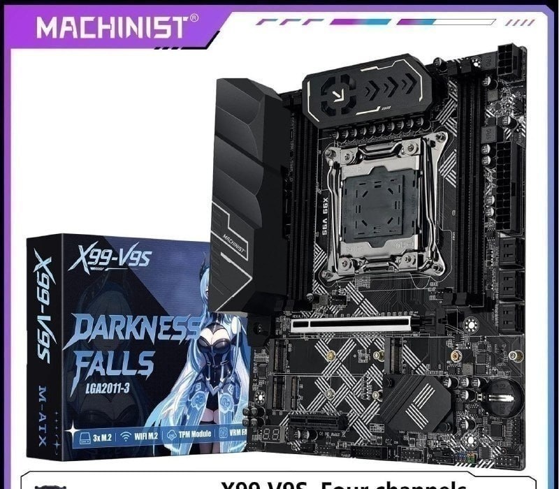 Placa Mãe MACHINIST X99 V9S, Quad Channel, Chipset C612, Tpm 2.0, Secure Boot, Xeon