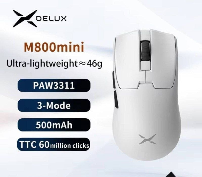 Mouse Delux M800mini PAW3311 Apenas Branco