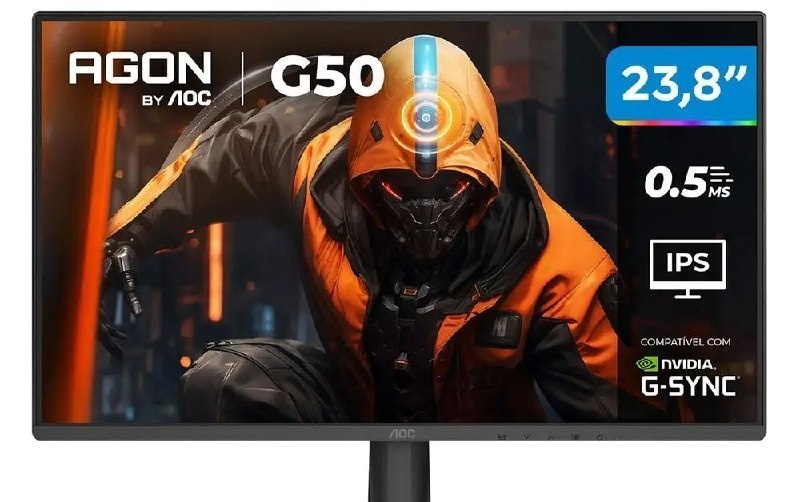 Monitor Gamer AOC 23,8 Full HD 144Hz Agon G50 IPS 0,5ms 24G50F57 HDMI DisplayPort G-Sync - Bivolt 24