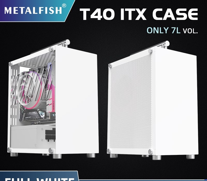 Gabinete Metalfish t40 mini itx 7L  Cabo Riser x16 3.0