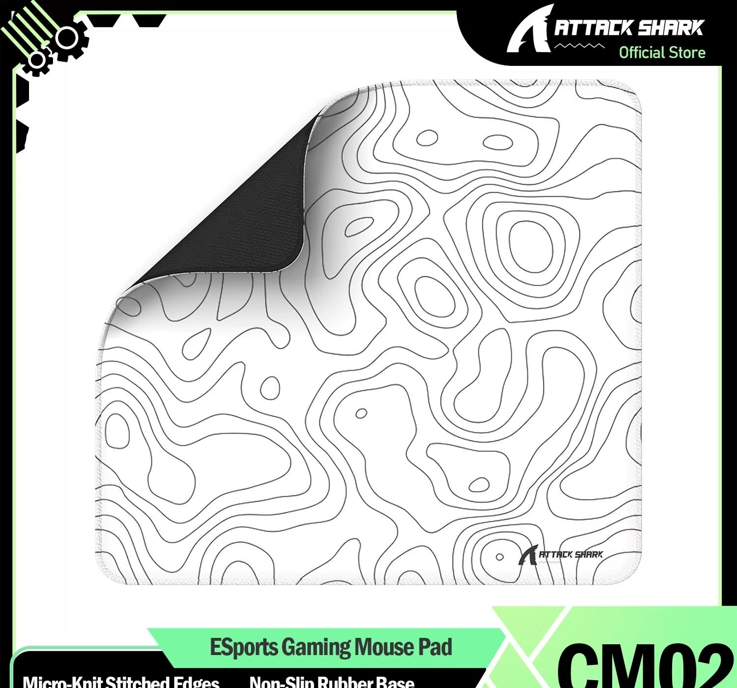 Mousepad Attack Shark CM02, base de borracha antiderrapante 450x400x4mm