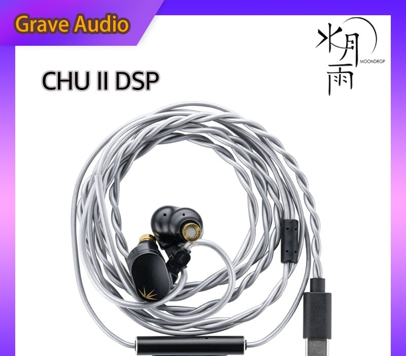 Fone de ouvido intra-auricular Moondrop CHU II DSP CHU2 Tipo C com driver dinâmico, USB-C