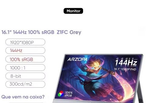Monitor Portátil ARZOPA Z1FC 16,1