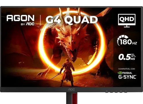 Monitor Gamer AOC Agon Quad 27, 27 Pol, IPS, QHD, 0.5ms, 180Hz, G-Sync, HDMIDP, Q27G4F