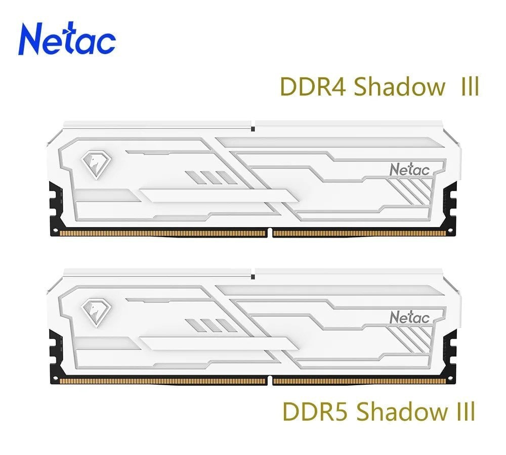 Memória Ram Netac Shadow III ddr4 2x8GB 3200Mhz Branca