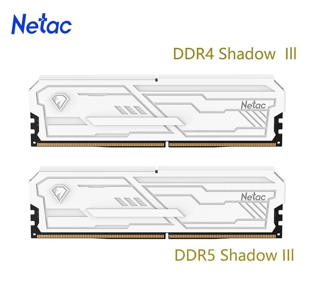 Memória Ram Netac Shadow III ddr4 2x8GB 3200Mhz Branca
