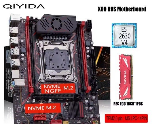 Qiyida X99 H9S Quad Channel Chipset C612. Tem suporte ao TPM 2.0 da MSI