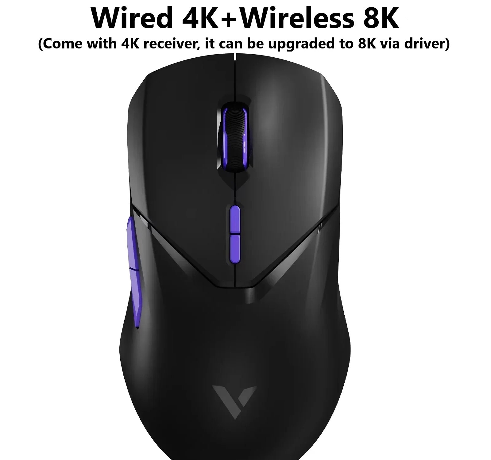 Mouse Gamer Rapoo VT9 Air, Sensor PixArt PAW3398, 59g, Trimode Wireless Bluetooth, 26k DPI, 650 IPS, 800mAh 160h, 8k no USB-c e 4k no Wireless 2.4g