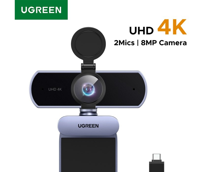 WebCam CM831 UGREEN USB 4K Mini para chamadas de vídeo