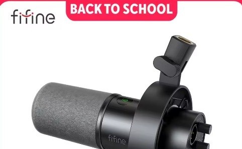 Microfone K688 dinâmico XLR de gravação FIFINE com monitoramento em tempo real