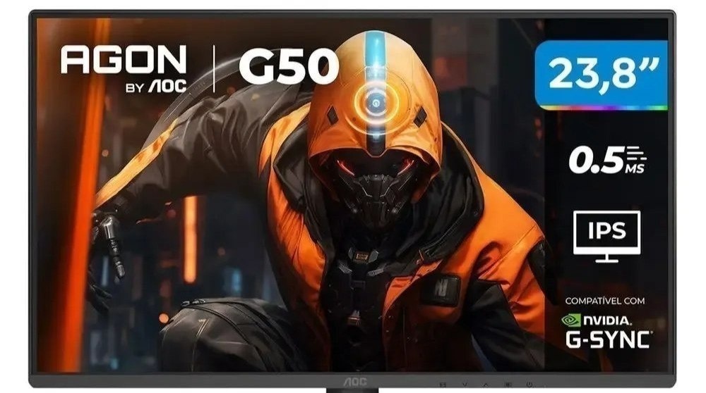 Monitor Gamer AOC 23,8 Full HD 144Hz Agon G50 IPS 0,5ms 24G50F57 HDMI DisplayPort G-Sync - Bivolt 24