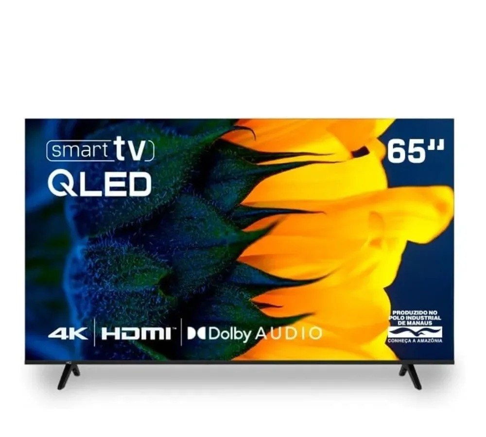 Televisão Smart Tv Hq 65 Qled, 4k Uhd, Dolby Audio, Wi-fi, Bluetooth, 3 Hdmi, 2 Usb, Hdr, Smart Tv, Led Bivolt