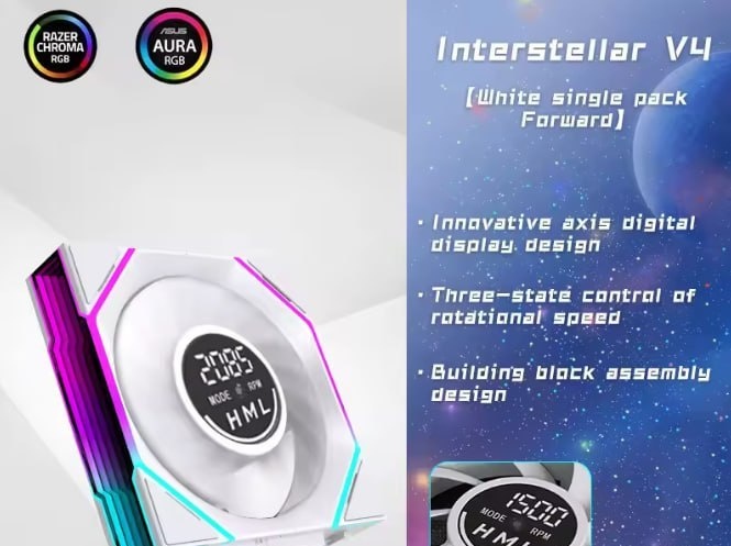 Fan Jungle Leopard Interstellar V4 120mm com display digital
