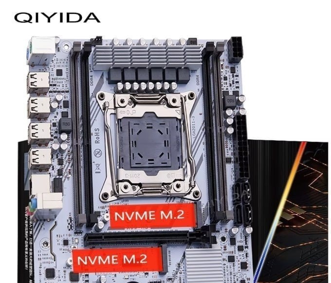 Placa Mãe X99 Qiyida USB, PCI 3.0, NVMe, M.2 e SATA, formato M-ATX