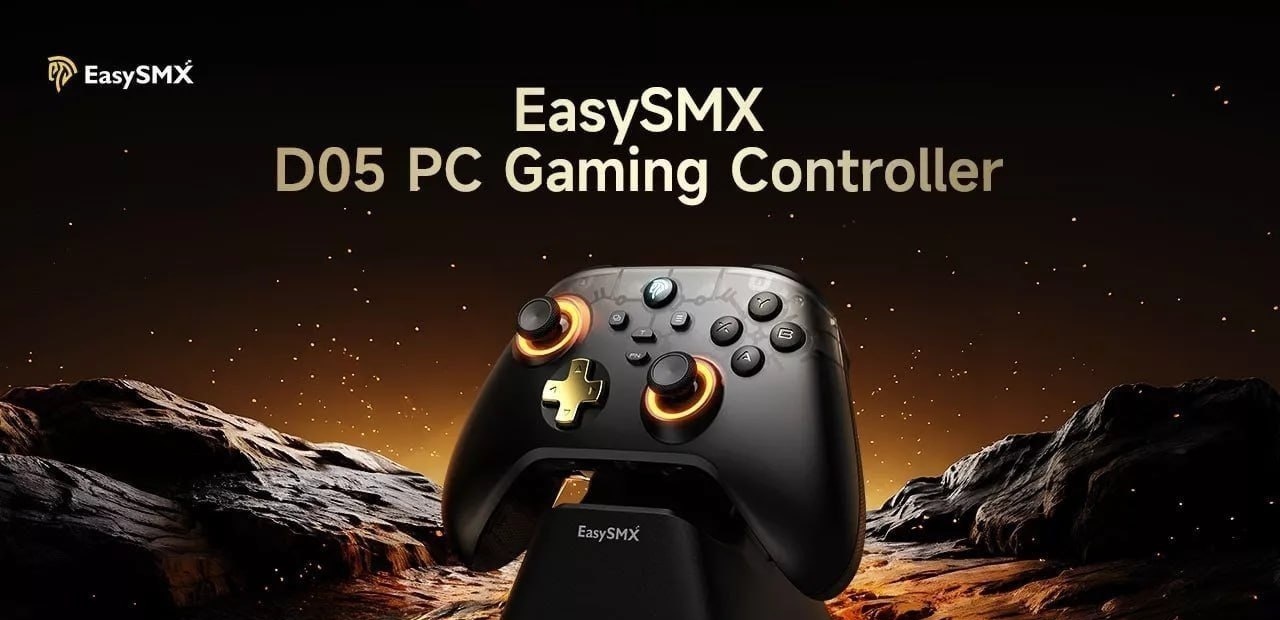 Controle Easysmx D05 com Dock Carregamento, RGB, Hall Effect