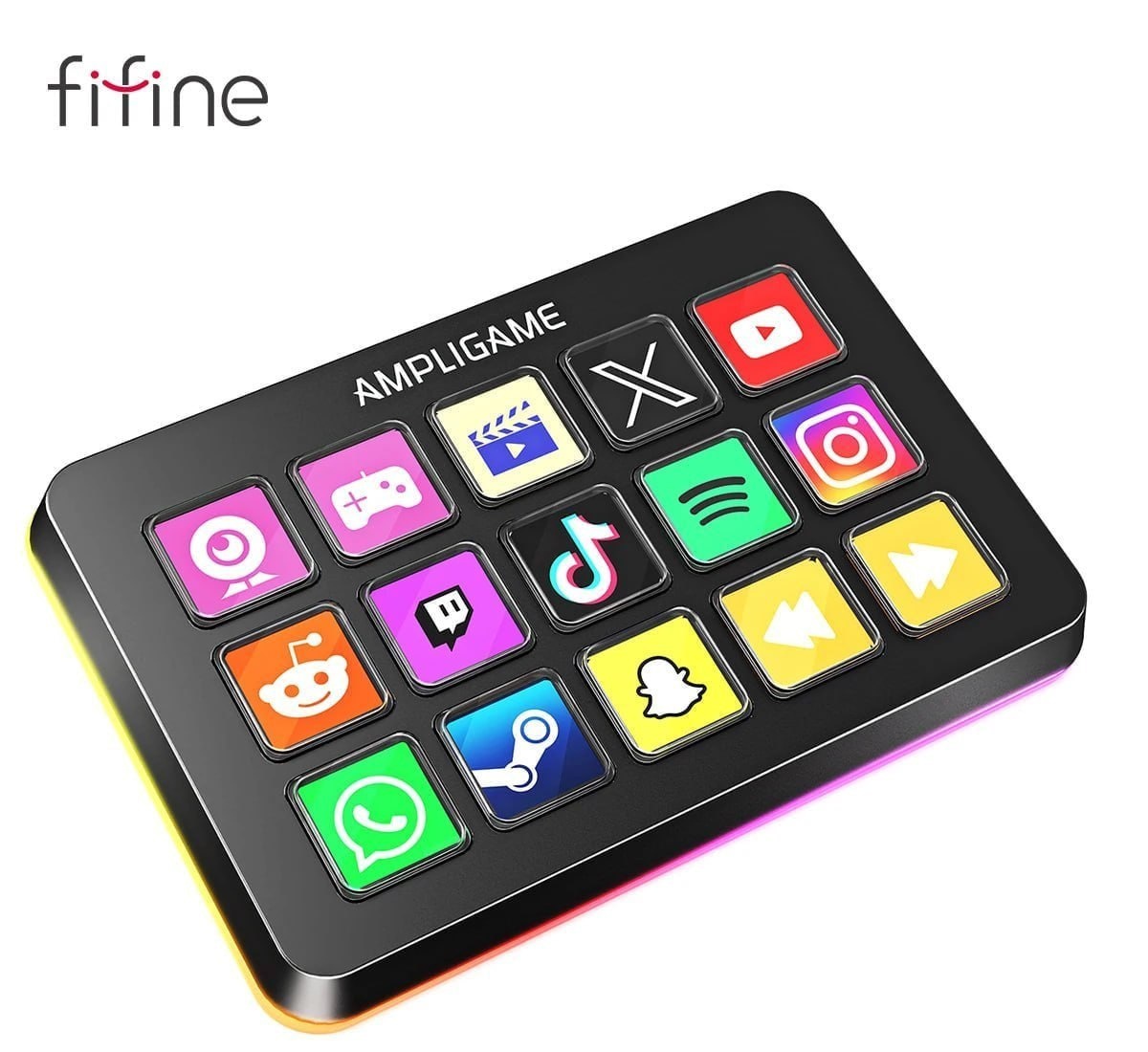 Streamdeck FIFINE D6, 15 teclas macro LCD