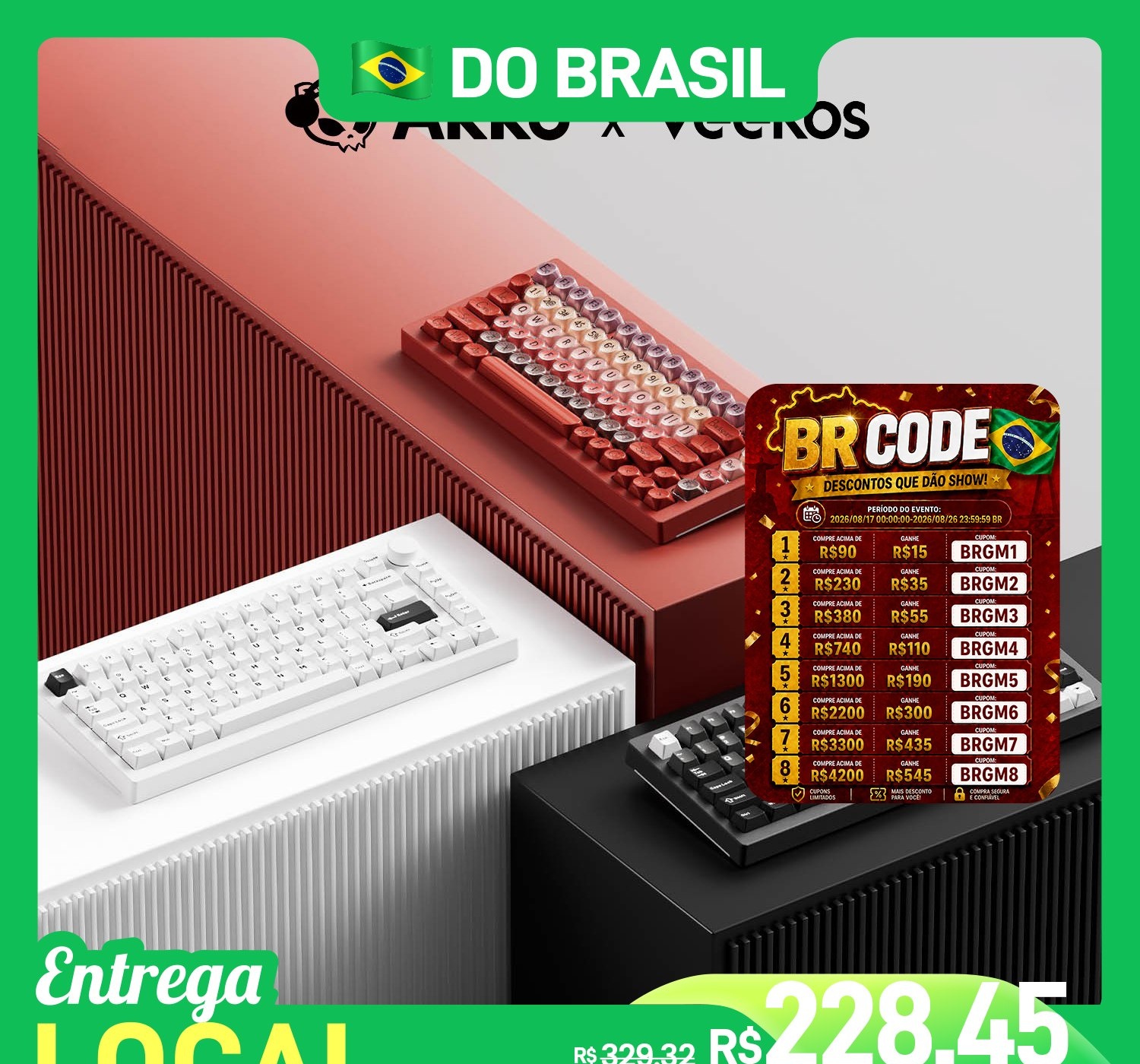 Akko 5075s Teclado Mecânico Sem Fio Akko x Veekos 5075 S 8000mAh k75 Mecanico Gamer