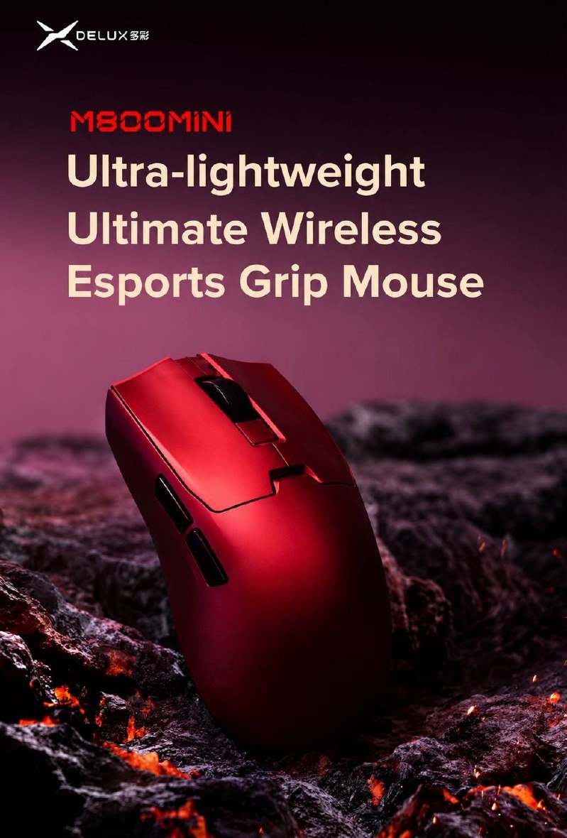 Mouse Delux M800MINI PAW3311 Apenas Vermelho