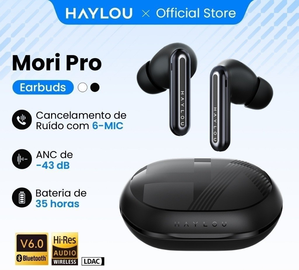 Haylou Mori PRO, cancelamento de ruído ANC 43db