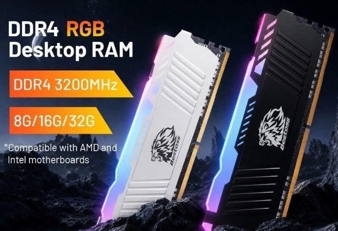 Memória RAM Bestoss RGB DDR4 8GB 3200MHz