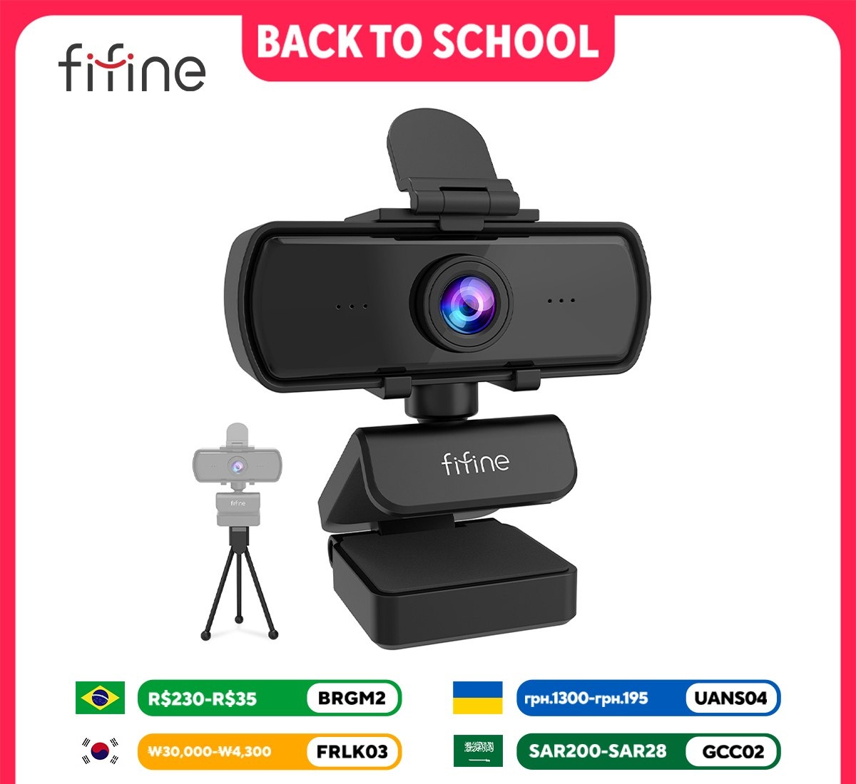Webcam Fifine K420 2K Com Microfone 1440p tripé k 420