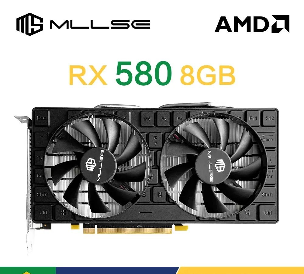 MLLSE AMD RX 580 8GB 2048SP GDDR5 256Bit PCI-E 3.0  16 Placa de Vídeo Radeon GPU RX 580 Brasil