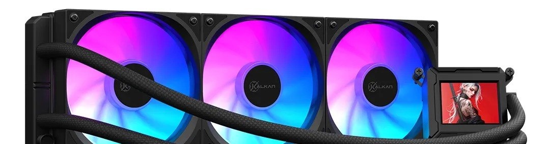 Water Cooler Kalkan Aura Com Tela Lcd 360mm ARGB Intel Amd Preto -  R 342