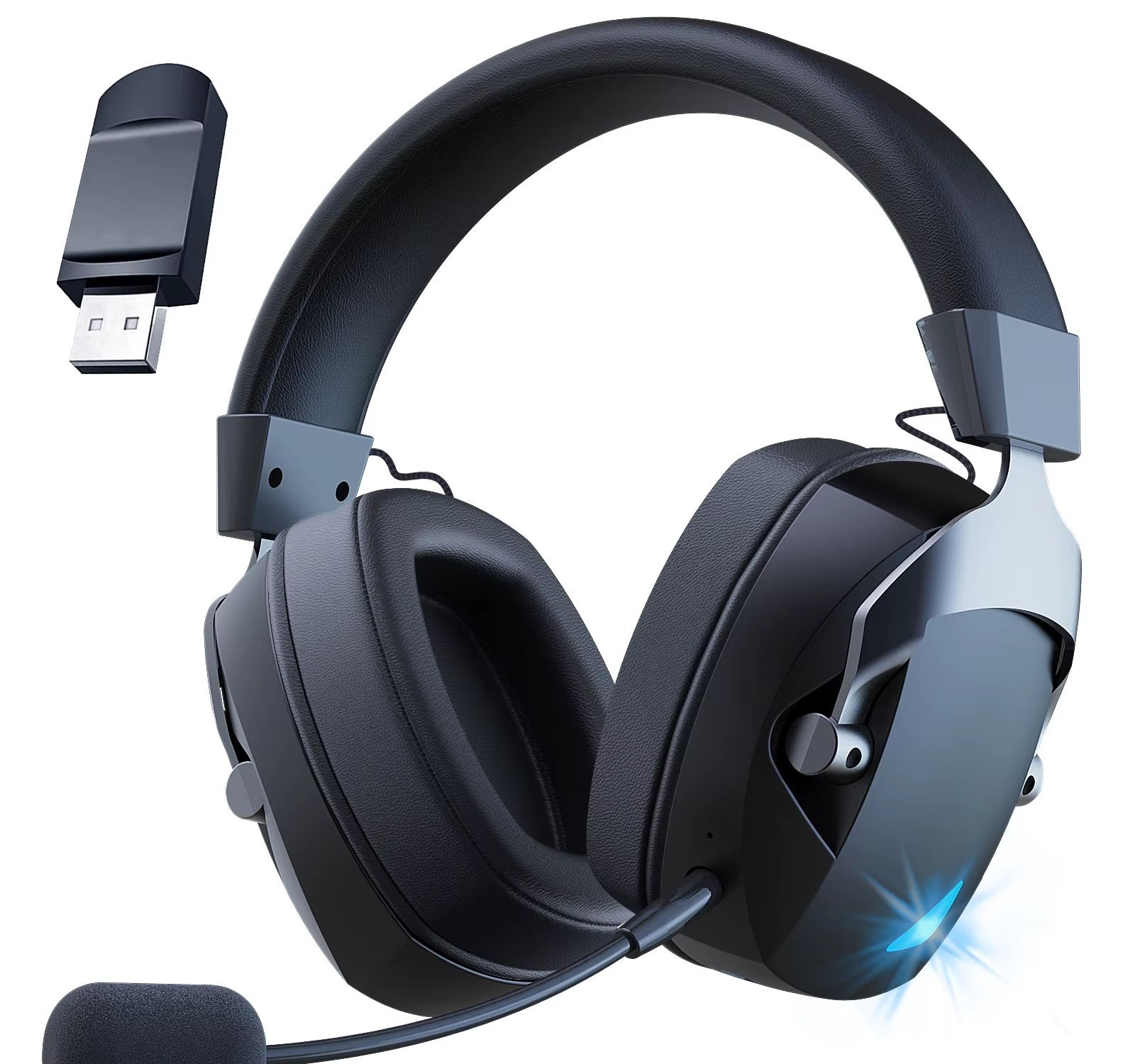 BL100 Headset Wireless Acinaci 2.4G Sem Fio Bluetooth USB 3.5mm 1200mAh
