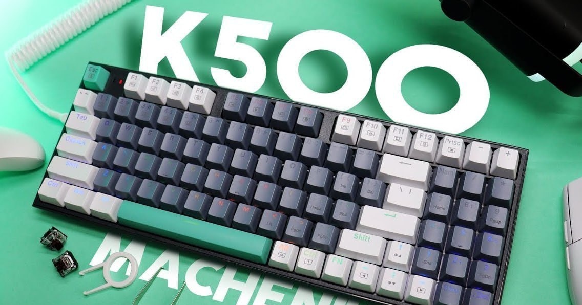 Teclado Mecânico Machenike K500 90 RGB, 94 teclas, Huano Hot Swap