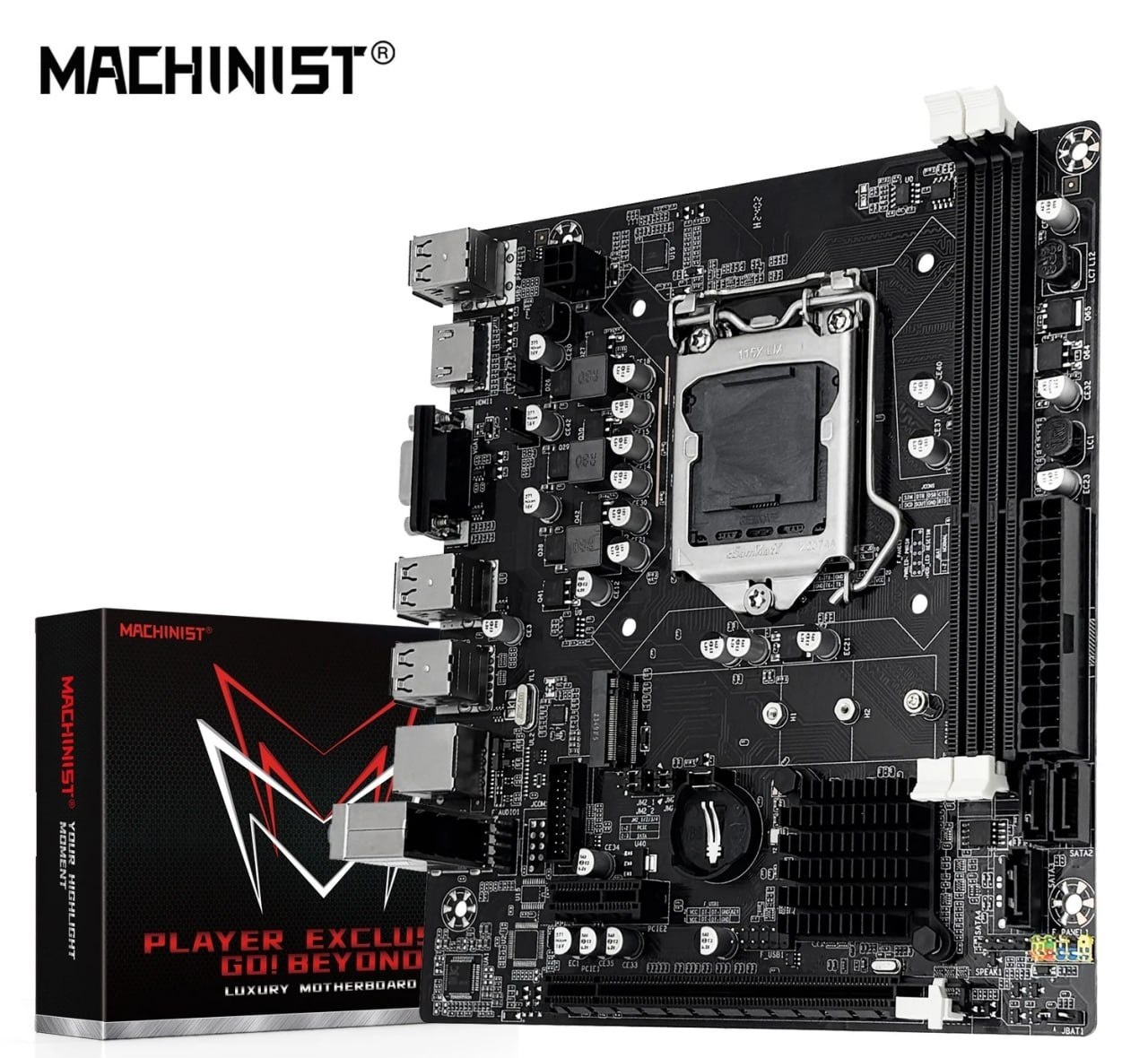 Placa-mãe LGA 1155 Machinist H61,  M.2 NVME PCIEx16 DVI suporta RAM DDR3 de canal duplo Intel Core 23 Gen