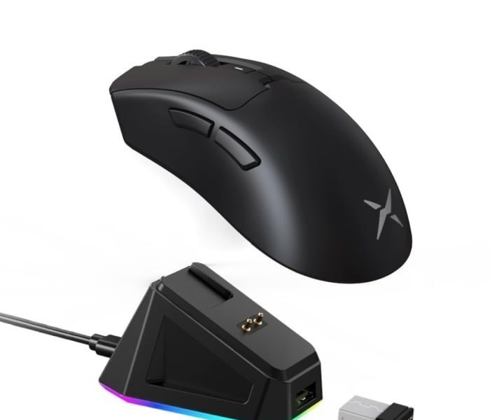 Mouse Delux M900 PRO, PAW3395, 8KHz, com Dock de Carregamento
