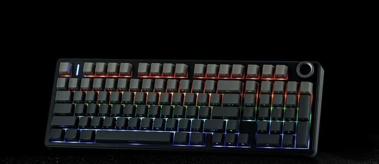 Teclado Mecânico AULA F99 Pro Tri-mode 8000mAh, Hot Swappable  Knob