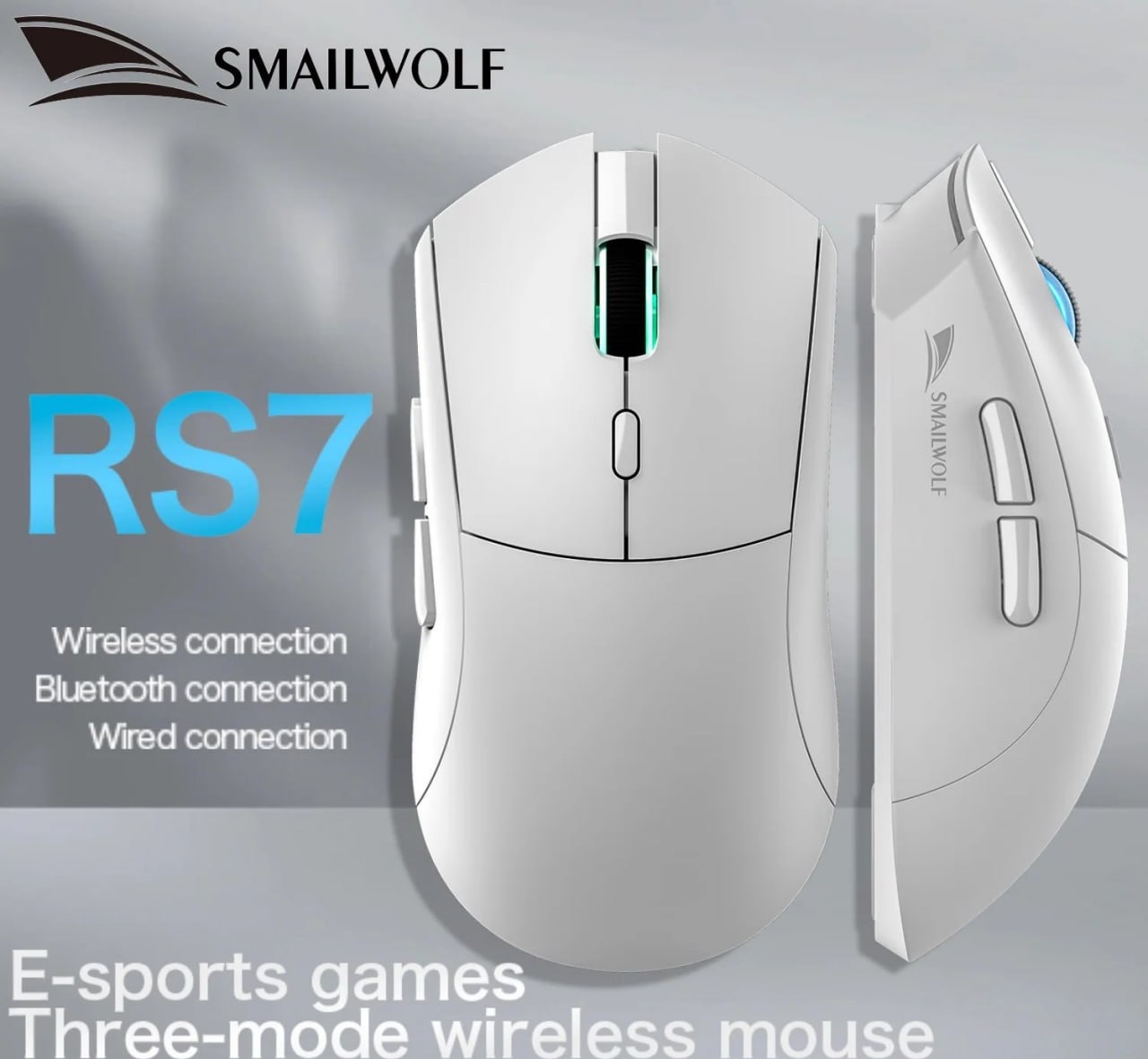 SMAILWOLF RS7, Sensor PAW3311 mouse gamer sem fio rs 7 Sensor Paw 3311 - 3 cores disponíveis
