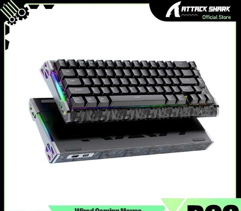 Teclado magnético Attack Shark R68 Carbon HE BrancoPreto