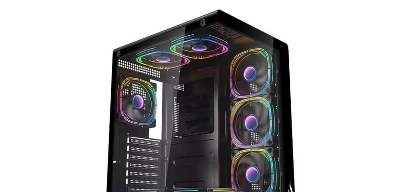 Gabinete Gamer Rise Mode Galaxy Glass X, Mid Tower, Vidro Temperado, mATX, Sem Fonte, Sem Fan, Preto, Rm-Ga-Ggx-Fb