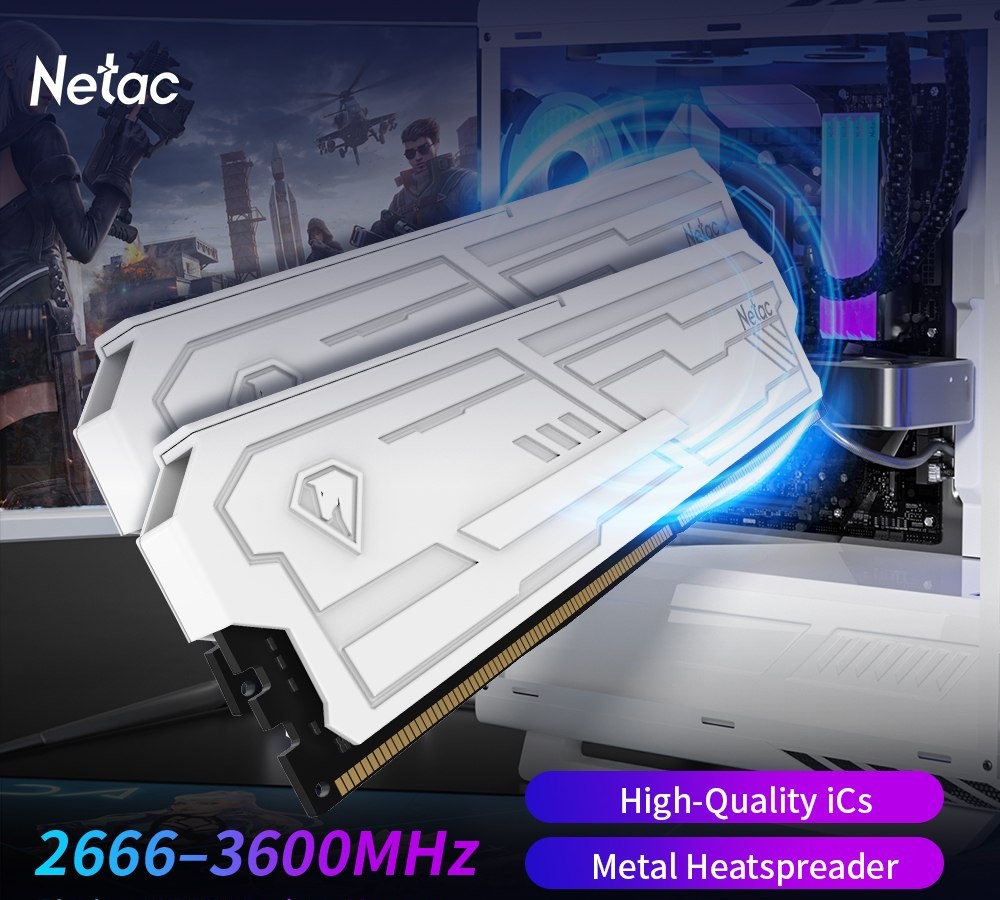 Memória Netac 2 x 8GB 3200 Mhz Branca