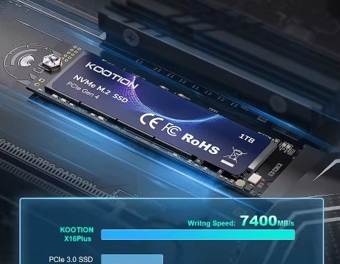 KOOTION ssd nvme 1TB M.2 Gen4 Original PCIe 4.0x4 2280 para PS5, Laptop e PC