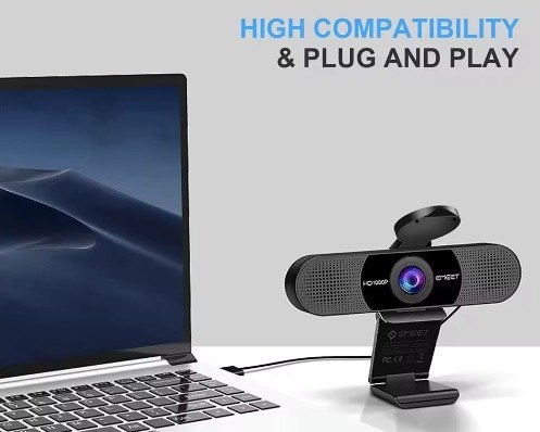 Webcam EMEET C960 1080P - Câmera USB Compatível com Switch 2, PC e Mac para Zoom, Teams, Facetime, Streaming e Home Office