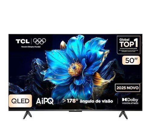 Smart TV 50 TCL 4K UHD QLED Smart TV 50P7K with Google TV, AiPQ, and Google Assistant, 3 HDMI ports