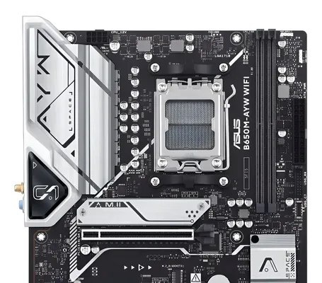 Placa Mãe Asus B650m Ayw Wi-fi B650 Amd Am5 Ddr5 Matx Preto Cinza-escuro