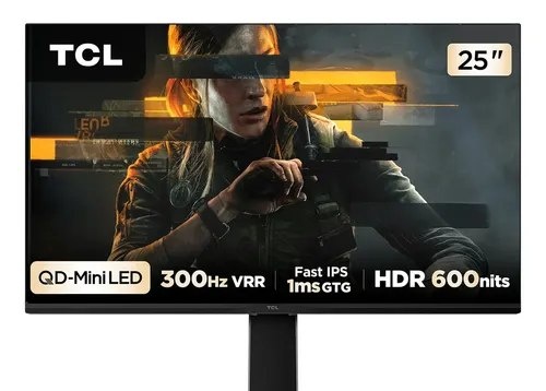 Monitor Gamer TCL 25 Polegadas QLED Mini LED Full HD G64 300Hz 1ms GtG Freesync HDR 600 nits 25G64