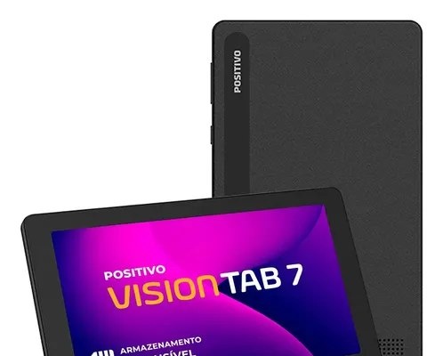 Tablet Positivo Vision TAB 7 - Processador Octa-Core 3GB RAM 64GB Armazenamento Tela 7 IPS Bateria 3100mAh, Android 14 Go, Wi-fi - Preto