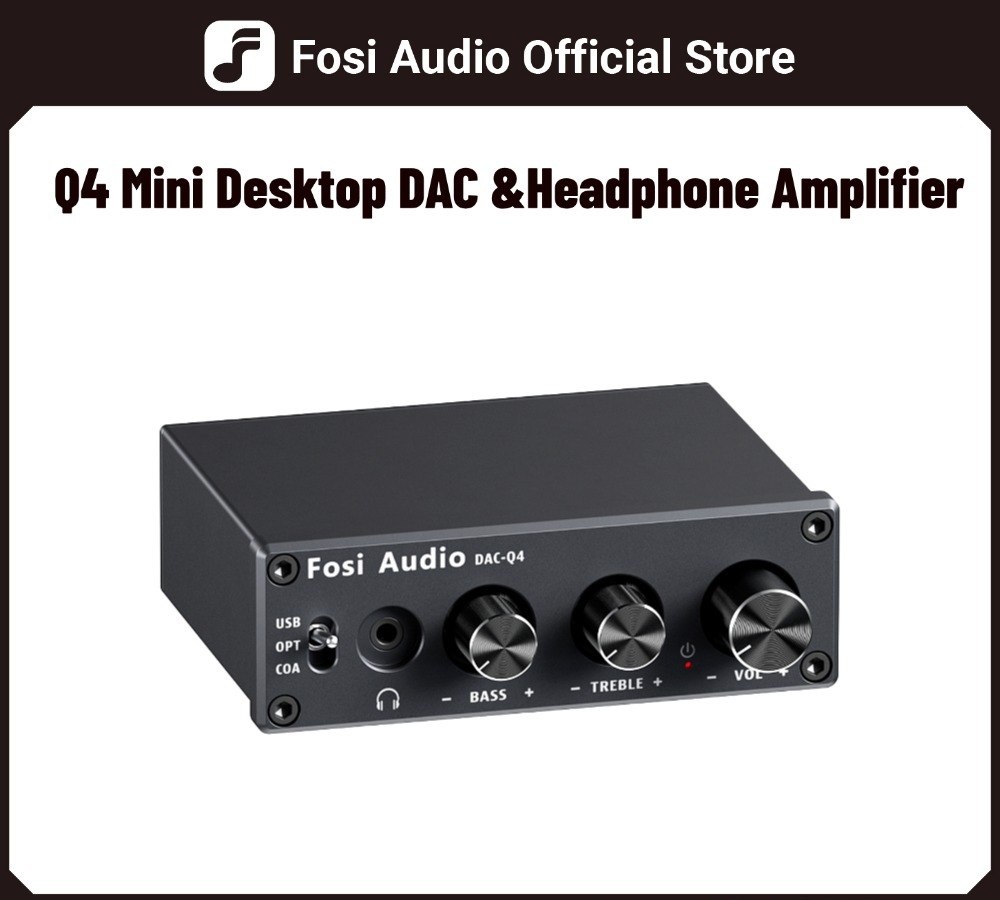 Fosi audio q4 mini estéreo usb gaming dac  amplificador