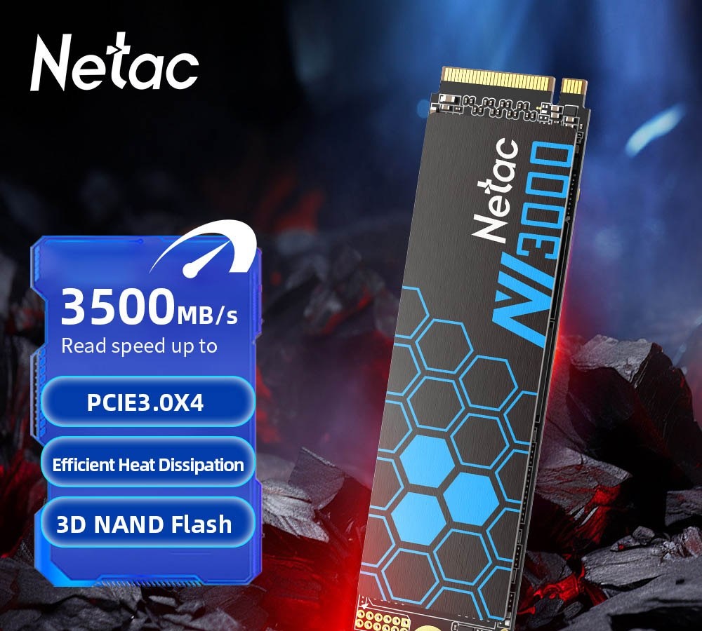 SSD NVME Netac 3500mbs Gen3 3.0 x4 250 500 GB 1 TB 2 TB